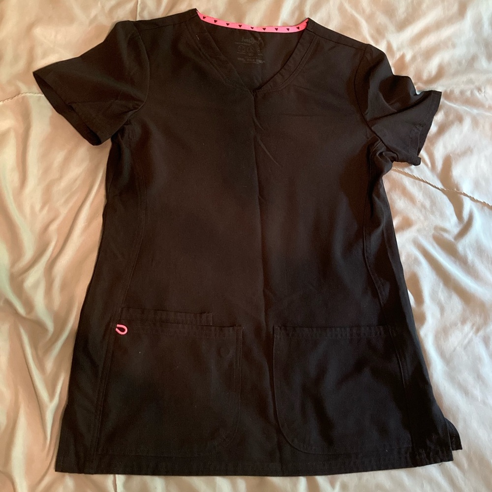 HS Pitter-Pat V-neck Solid Scrub Top